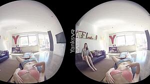 HD VR-video af to amatør-baber, der fingrer og kommer