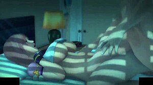 3D hentai video features Honoka's sensual breast worship